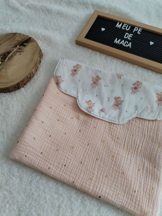 Bolsa Envelope - Primeira Roupinha - Ratinhas Bailarinas - Meu Pé de Maçã 