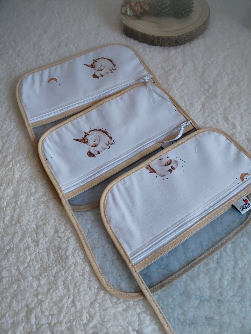 Conjunto 3 saquinhos transparentes - Unicórnios - Meu Pé de Maçã 