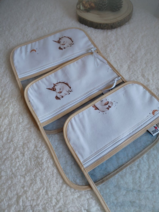 Conjunto 3 saquinhos transparentes - Unicórnios - Meu Pé de Maçã 