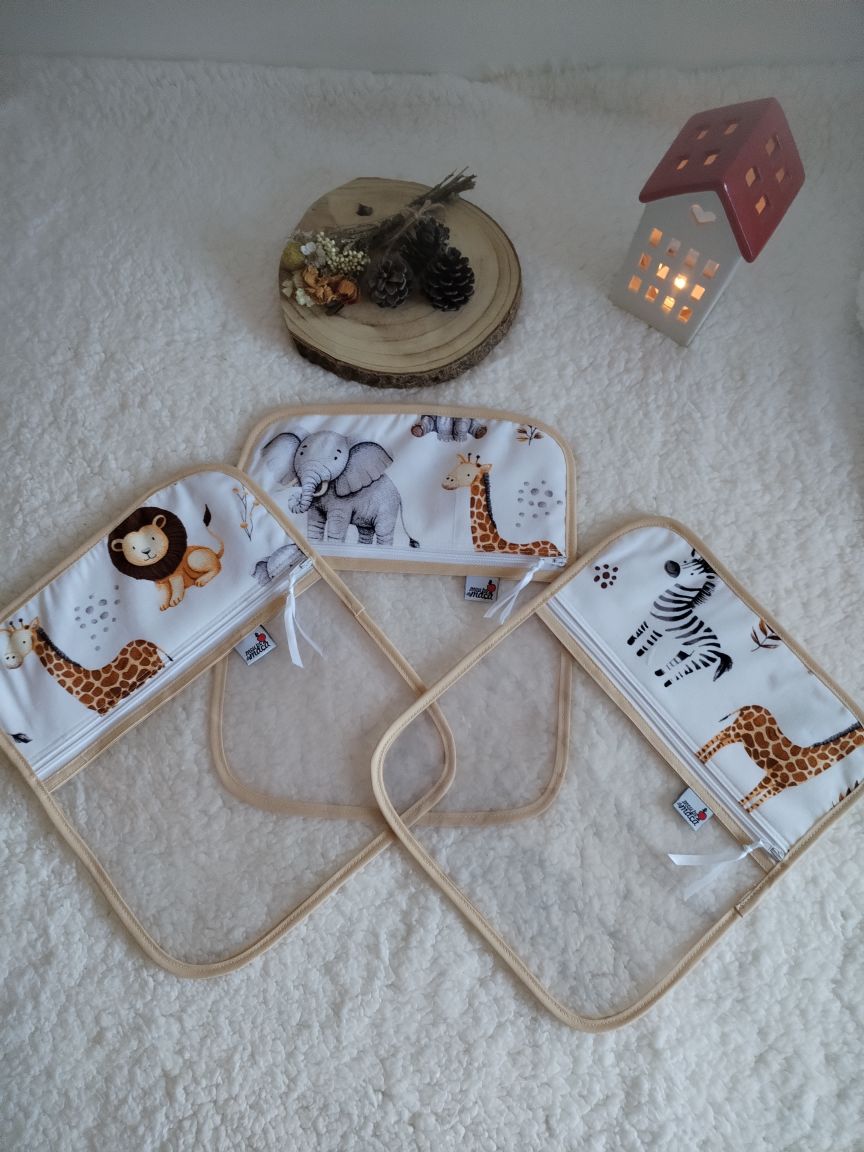 Conjunto 3 saquinhos transparentes - Animais da Selva - Meu Pé de Maçã 