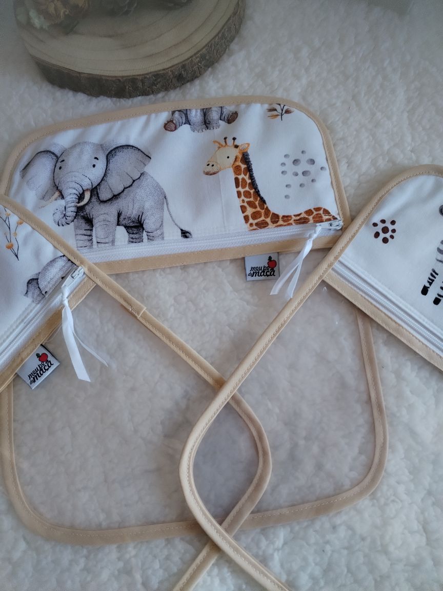 Conjunto 3 saquinhos transparentes - Animais da Selva - Meu Pé de Maçã 