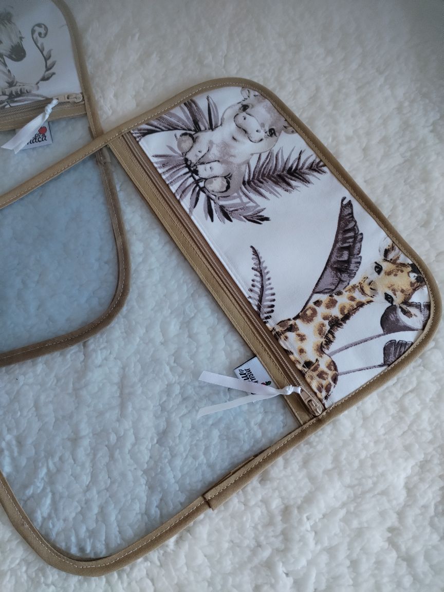 Conjunto 3 saquinhos transparentes - Animais da Savana - Meu Pé de Maçã 