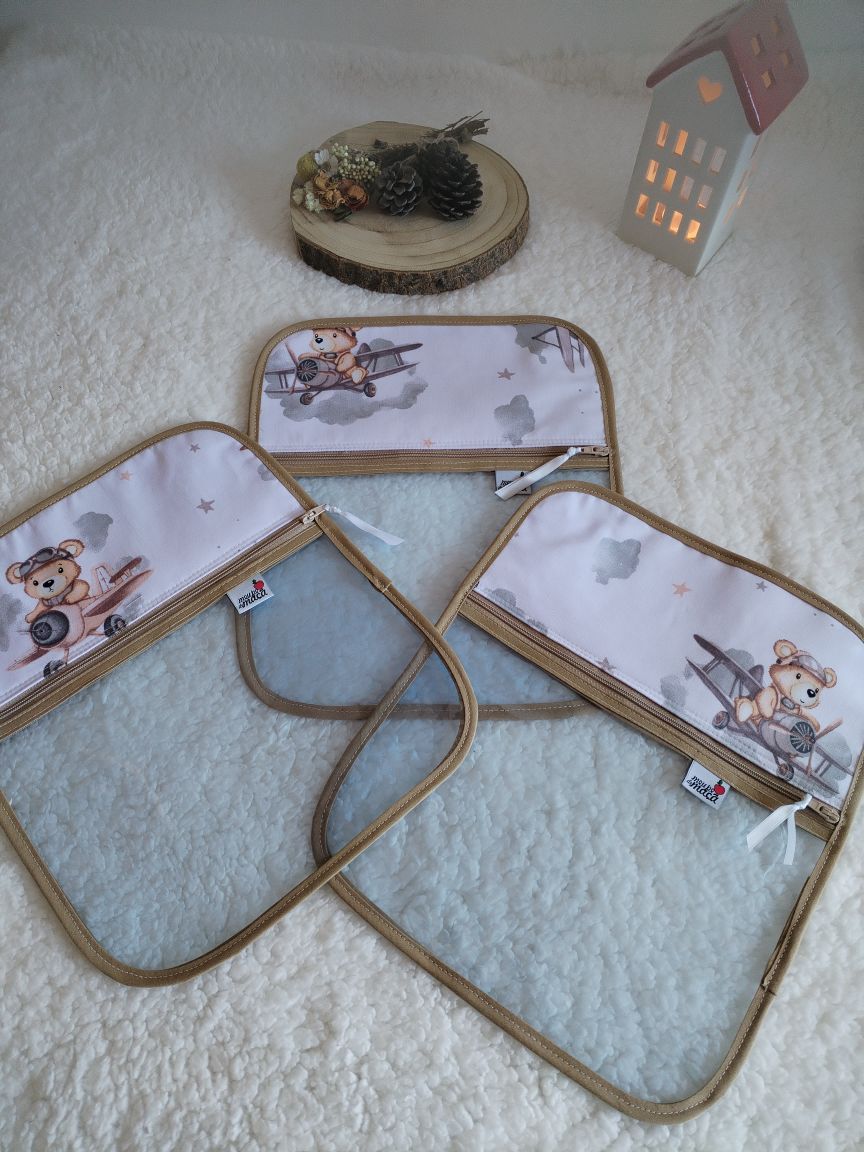 Conjunto 3 saquinhos transparentes - Aviões - Meu Pé de Maçã 