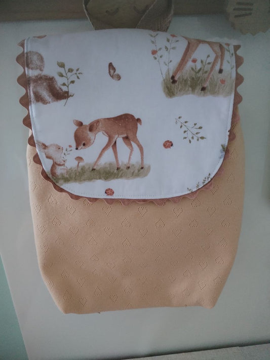 Mochila Infantil Bege com Ursinhos – Personalizada com Nome - Meu Pé de Maçã 