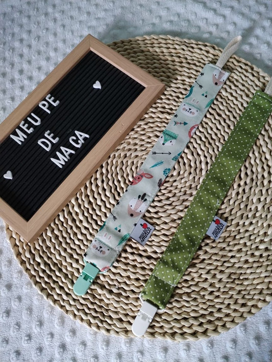 Conjunto 2 Fitas Prende Chupeta - Verde - Meu Pé de Maçã 