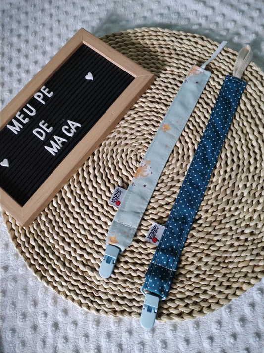 Conjunto 2 Fitas Prende Chupeta - Azul - Meu Pé de Maçã 