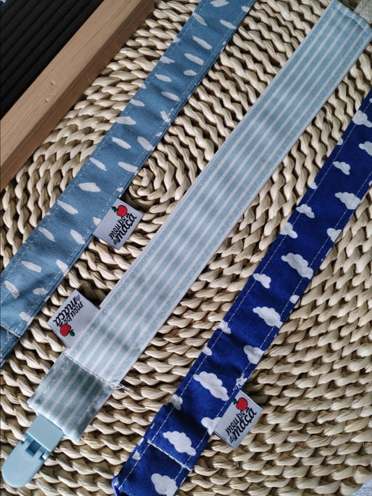 Conjunto 3 Fitas Prende Chupeta - Azul - Meu Pé de Maçã 