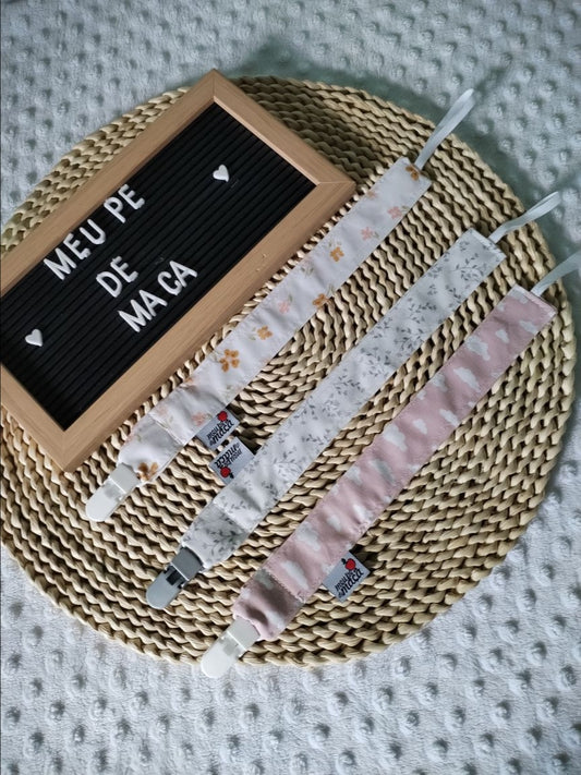Conjunto 3 Fitas Prende Chupeta - Floral - Meu Pé de Maçã 