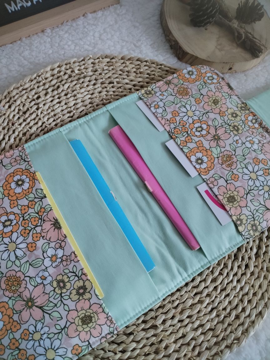 Porta Documentos do Bebé - Floral verde água - Meu Pé de Maçã 