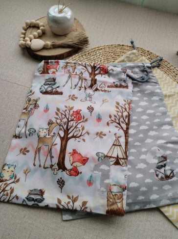 Conjunto sacos para a roupa do bebé - Meu Pé de Maçã 