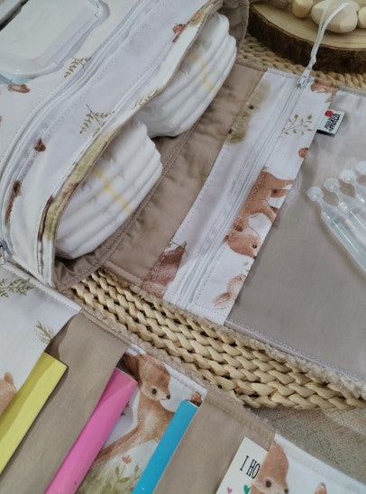 Bolsa Fraldas e Toalhitas e Porta Documentos - Edição Especial Rosa - Meu Pé de Maçã 