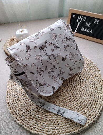 Bolsa para fraldas e toalhitas - Animais do Bosque - Meu Pé de Maçã 