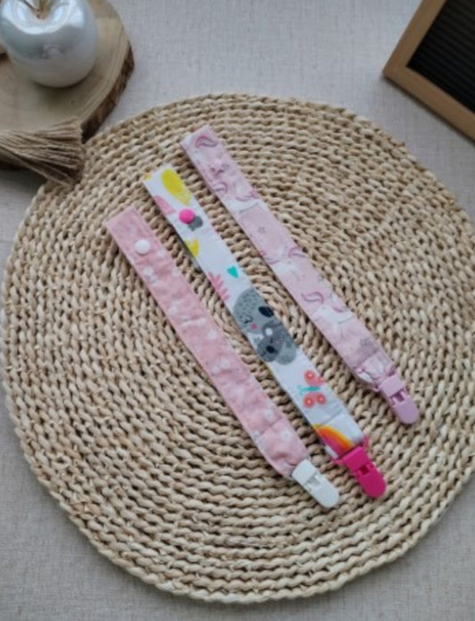 conjunto fita prende chupeta personalizada rosa
