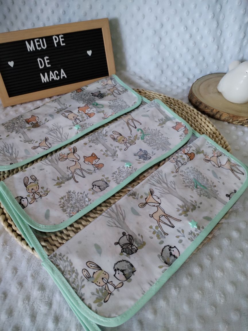 Conjunto 3 Saquinhos numerados para a roupa do bebé - Animais do Bosque - Meu Pé de Maçã 