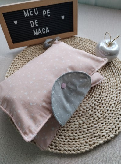 Bolsa 3 em 1 - Estrelinhas rosa e cinza - Meu Pé de Maçã 