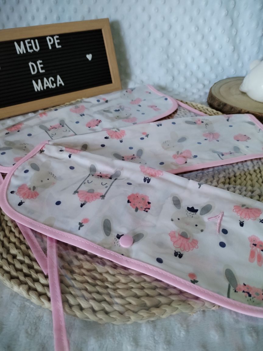Conjunto 3 Saquinhos numerados para a roupa do bebé - Coelhinhas - Meu Pé de Maçã 
