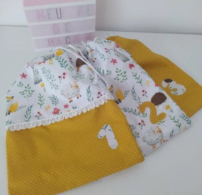 Saquinhos de tecido para a roupa do seu bebé - Escolha o Padrão - Meu Pé de Maçã 