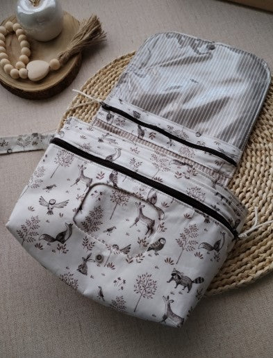 Bolsa para fraldas e toalhitas - Animais do Bosque - Meu Pé de Maçã 