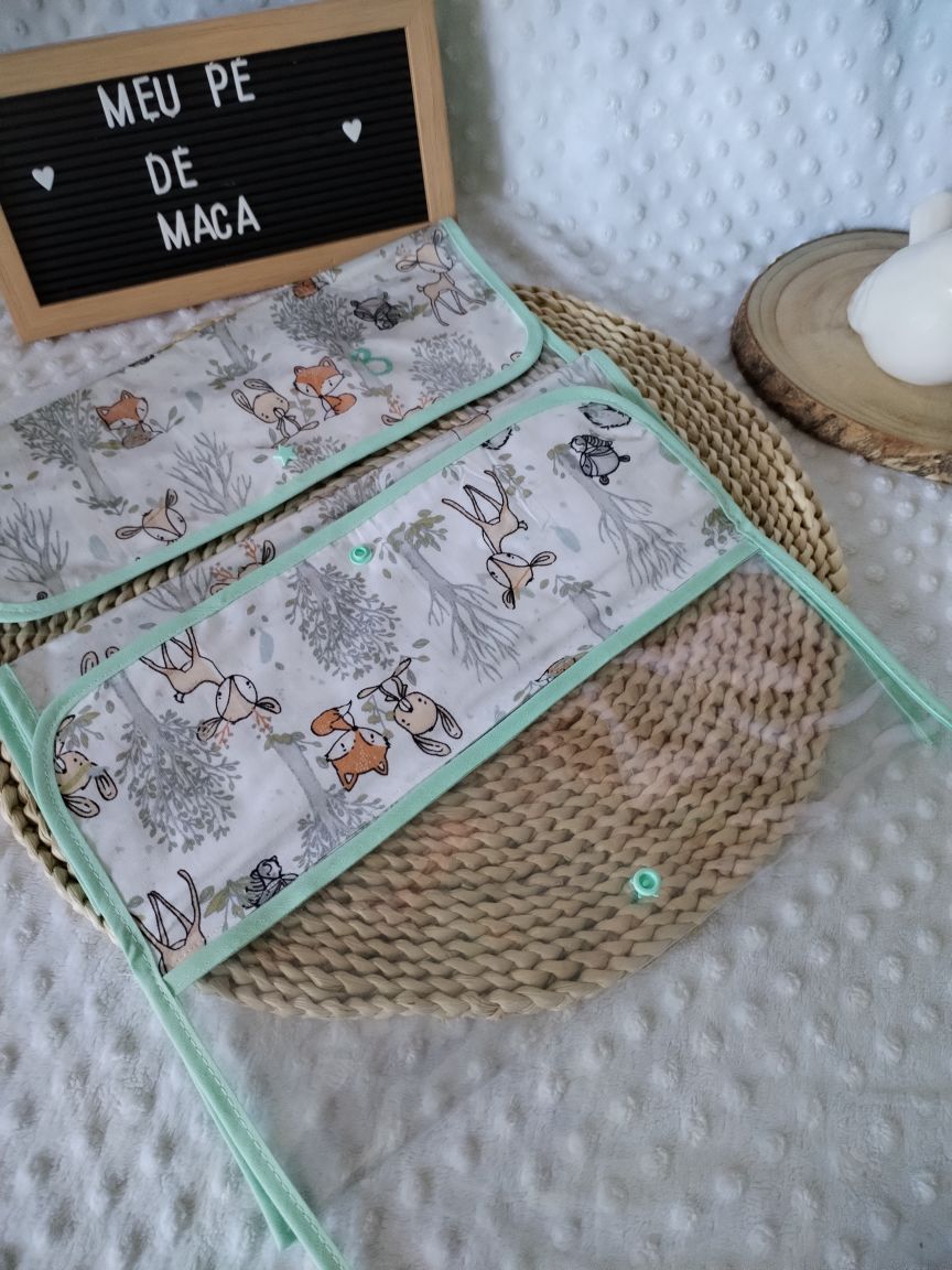 Conjunto 3 Saquinhos numerados para a roupa do bebé - Animais do Bosque - Meu Pé de Maçã 
