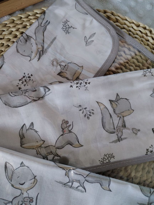 Conjunto 3 Saquinhos numerados para a roupa do bebé - Raposas - Meu Pé de Maçã 