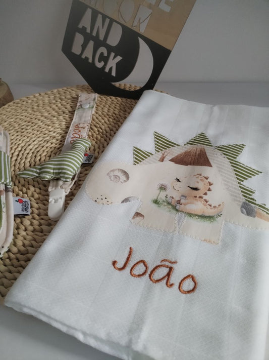 Fralda Personalizada Dinossauro - Meu Pé de Maçã 