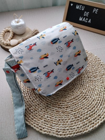 Bolsa para fraldas e toalhitas - Aviões - Meu Pé de Maçã 