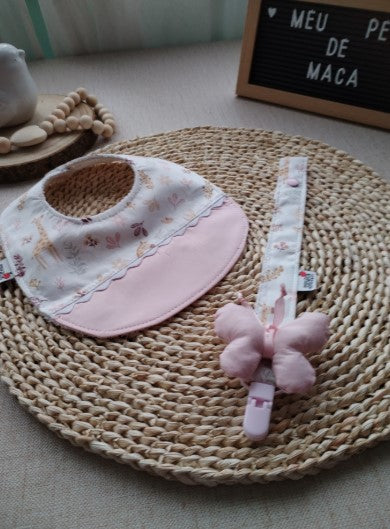 Conjunto Babete e Fita prende chupeta - Meu Pé de Maçã 