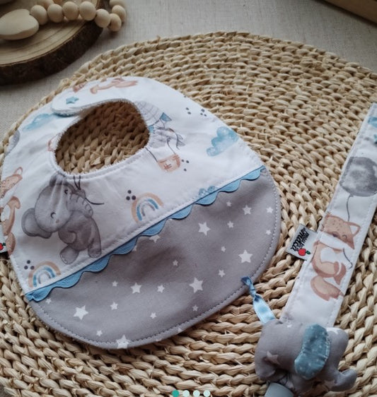 Conjunto Babete e Fita prende chupeta - Meu Pé de Maçã 