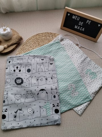 Conjunto sacos para a roupa do bebé - Meu Pé de Maçã 