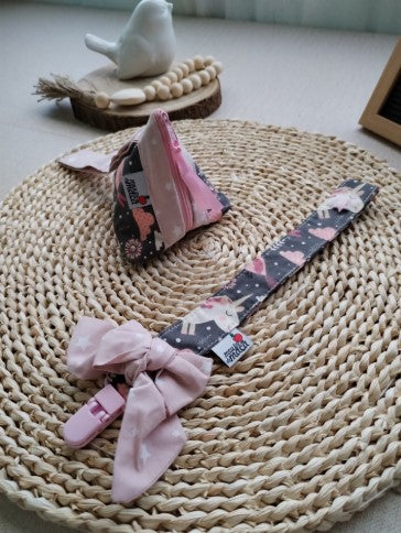 Conjunto Bolsinha e Fita Chucha - Unicórnios - Meu Pé de Maçã 