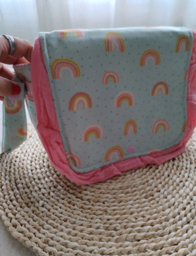 Bolsa para fraldas e toalhitas - Arco Íris - Meu Pé de Maçã 